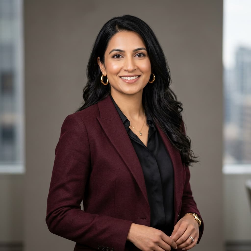 Portrait of Aisha Khan, Partner at Crestline Global Partners